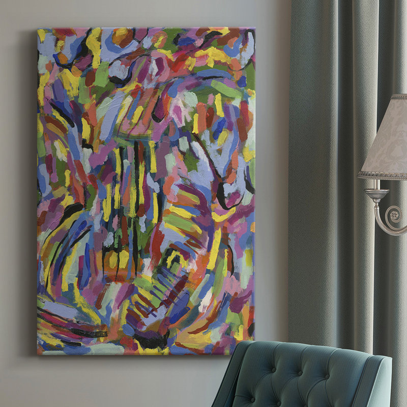 Scram II - peinture sur toile tendue, H 18 po x l 12 po x P 1 po
