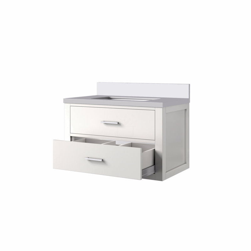 Meuble-lavabo simple 30 po X P 22 po D, avec plateau en marbre de culture