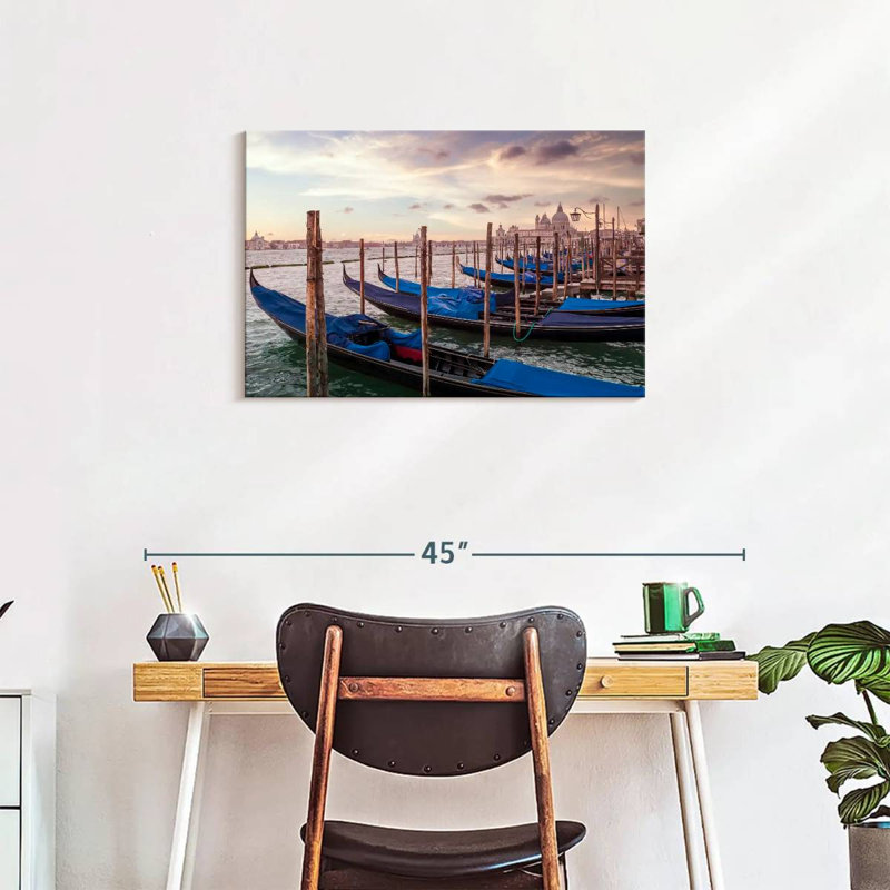 Mehar Venice Gondolas At Sunset, 20" H x 30" W