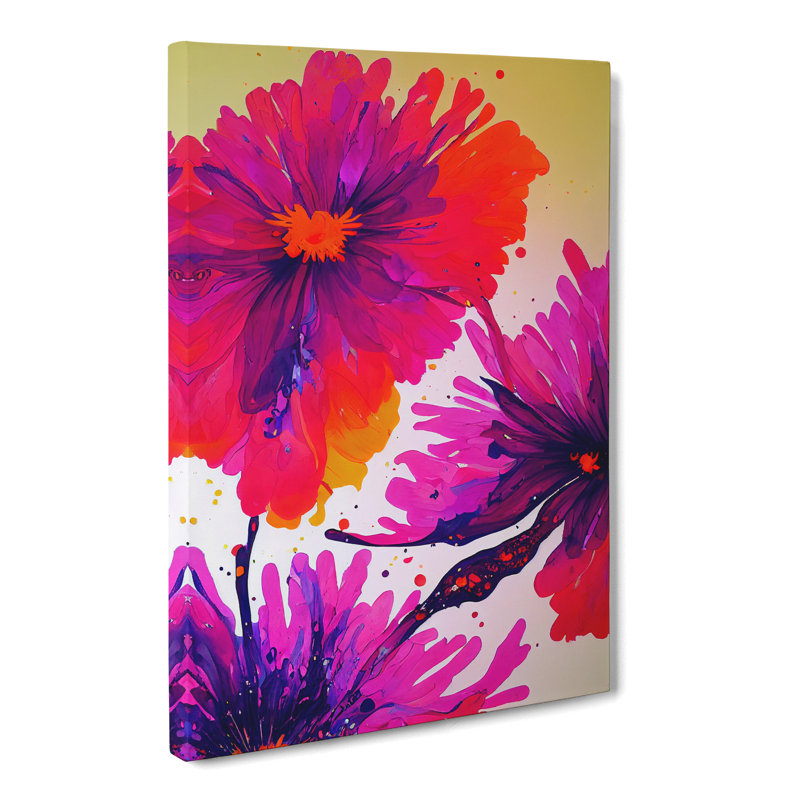Carnation Flower Splatter Vol.2 - Wrapped Canvas, 50cm H x 35cm W x 3cm D