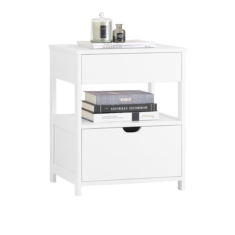 45cm W Bedside Table, White
