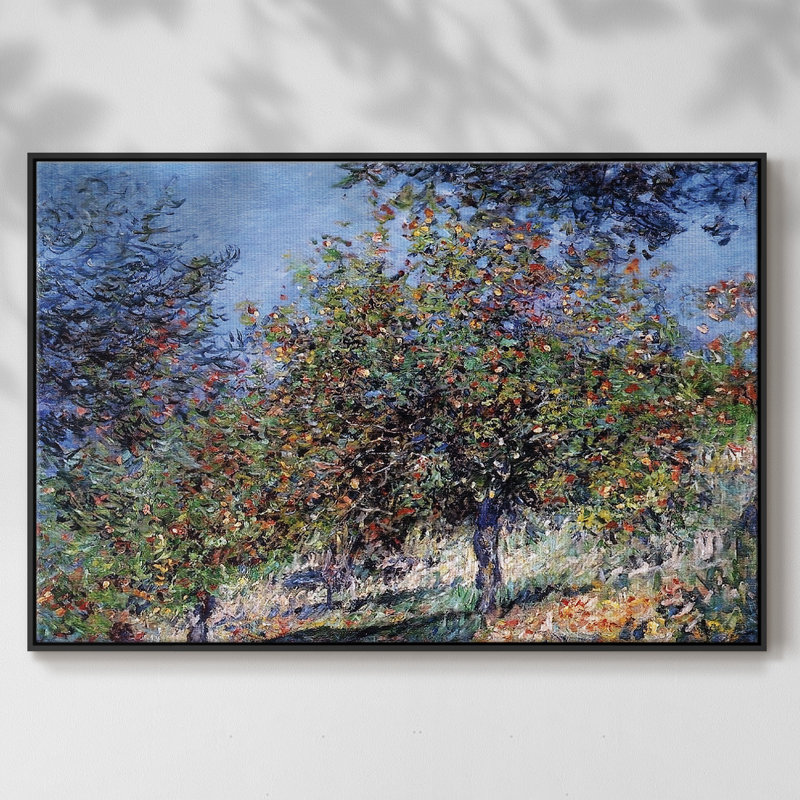 Pommiers sur la colline Chantèmesle, 1878, H 17 po x l 25 po x P 2 po, Cadre noir