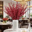40 pièces de feuilles d'eucalyptus rouges tiges de feuilles artificielles décoratives pour un arrangement intérieur extérieur-804234706