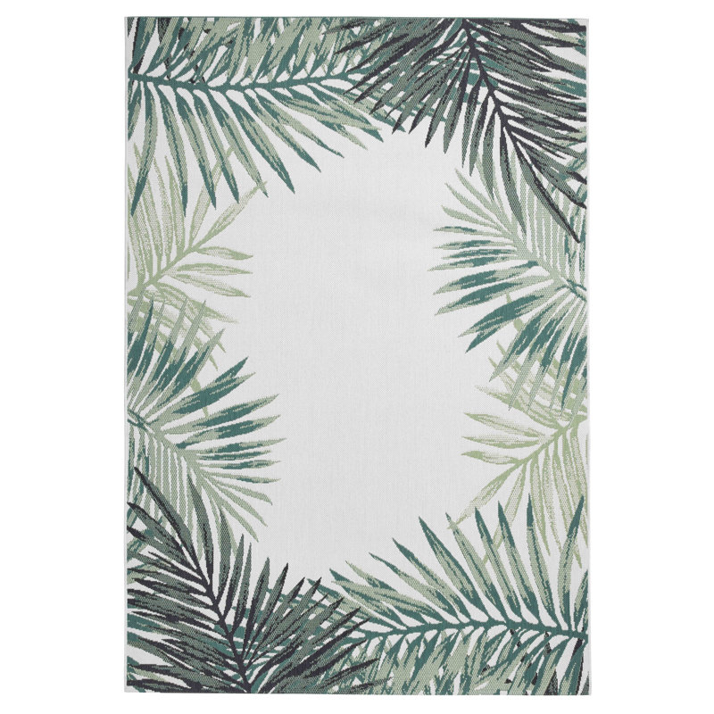Machine Woven Light Beige/Green Rug, Rectangle 160 x 230cm