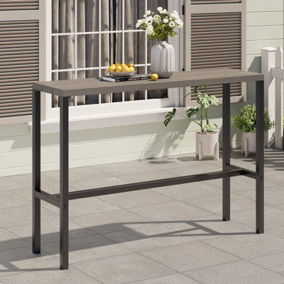 Mccawley Rectangular Steel Outdoor Bar Table