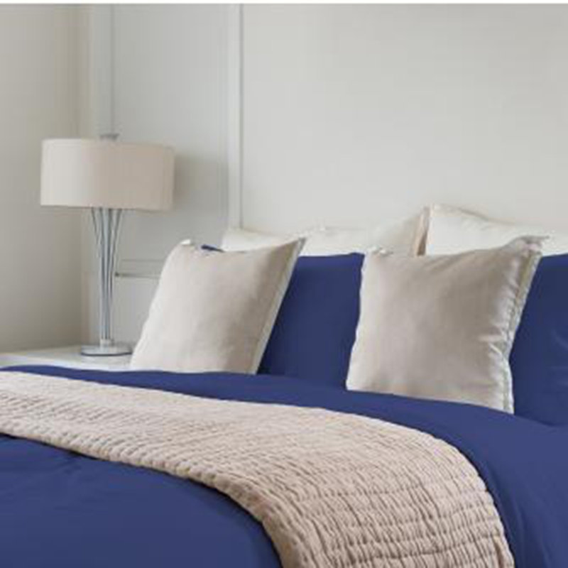 Ensemble de draps 4 pièces Deluxe Deluxe 100% rayonne de bambou, Bleu très foncé, Ensemble de draps pour très grand lit