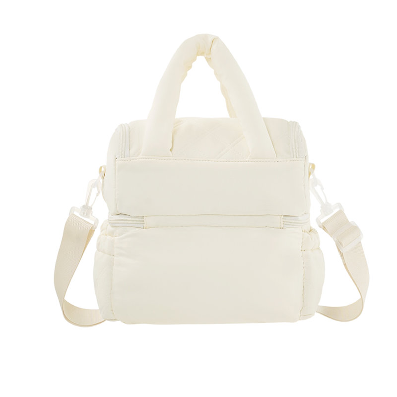 Double Layer Portable Insulated Lunch Bag, Beige