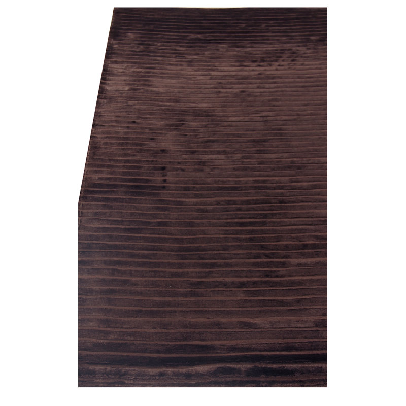 High Low Striped Area Rug in Chocolate, Rectangle 8' x 10'