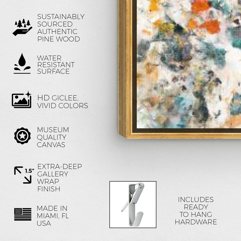 Marcona - Impression sur toile, H 16 po x l 24 po, Toile avec cadre doré