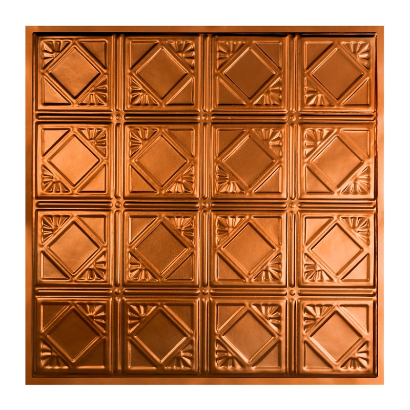 Great Lakes Tin Ludington 2'x2' Lay-In Ceiling Tile, Copper