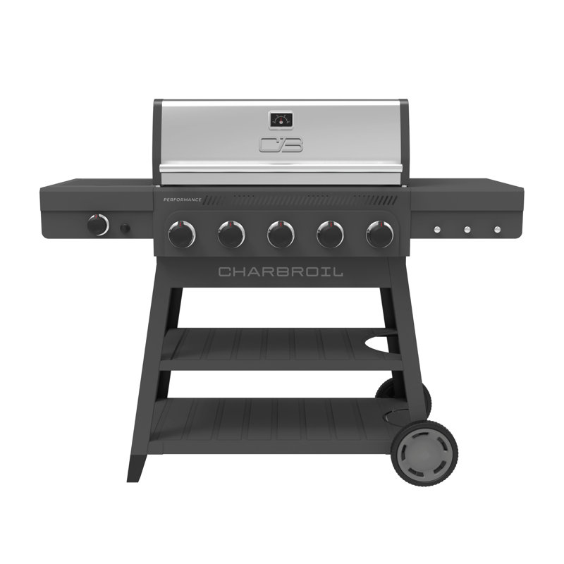 Charbroil Performance Series Flavormax 5-burner Gas Grill Cart With Side Burner, Gray
