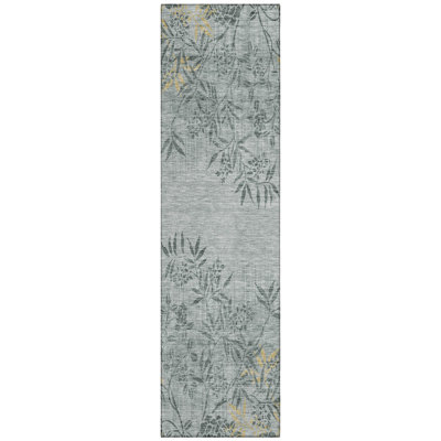 Deivids Washable Floral Indoor / Outdoor Rug