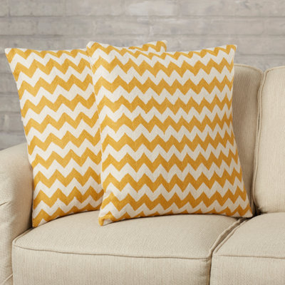 Embroidered Canvas Reversible Throw Pillow
