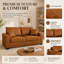 Causeuse en polyester texturé de 69 po de largeur avec 2 coussins décoratifs Solenne-1275173413