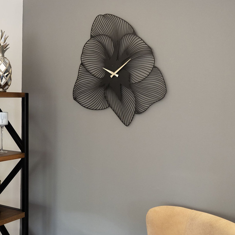 Horloge murale décorative en métal, Noir