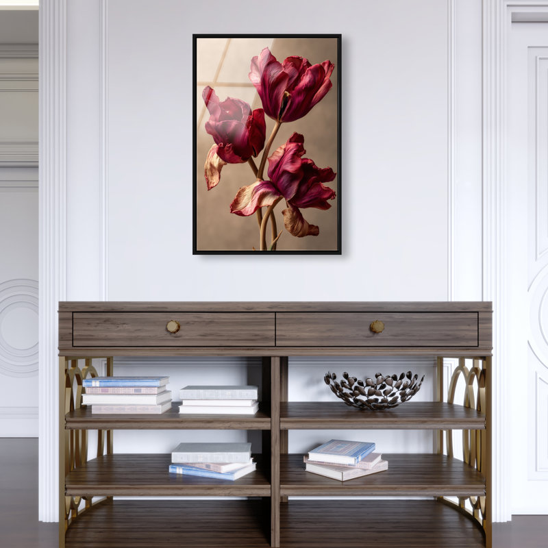 Dark Silk Remains Print, 16"H x 11"W, Black Floater Frame