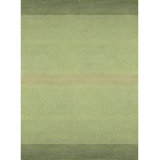 Fade Hand Knotted Ombre Area Rug in Meadow/Grass/Moss Green