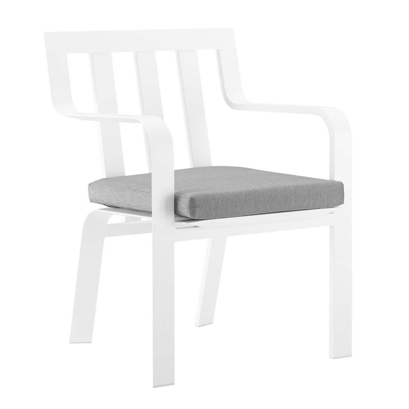 Baxley White and Gray Aluminum Outdoor Dining Armchair Set