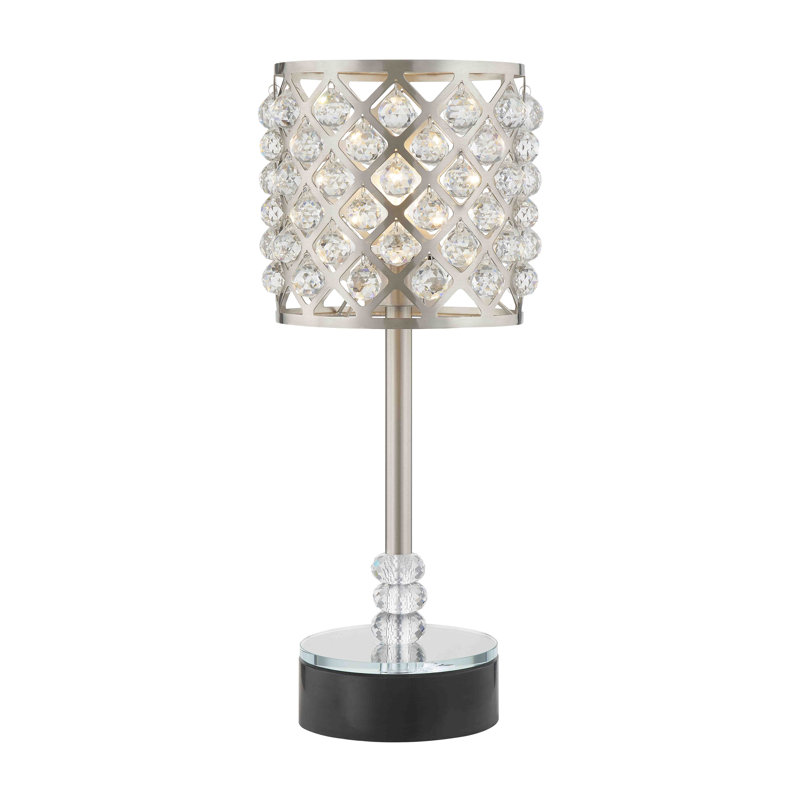 Lampe de table en métal Kendelle, Argent