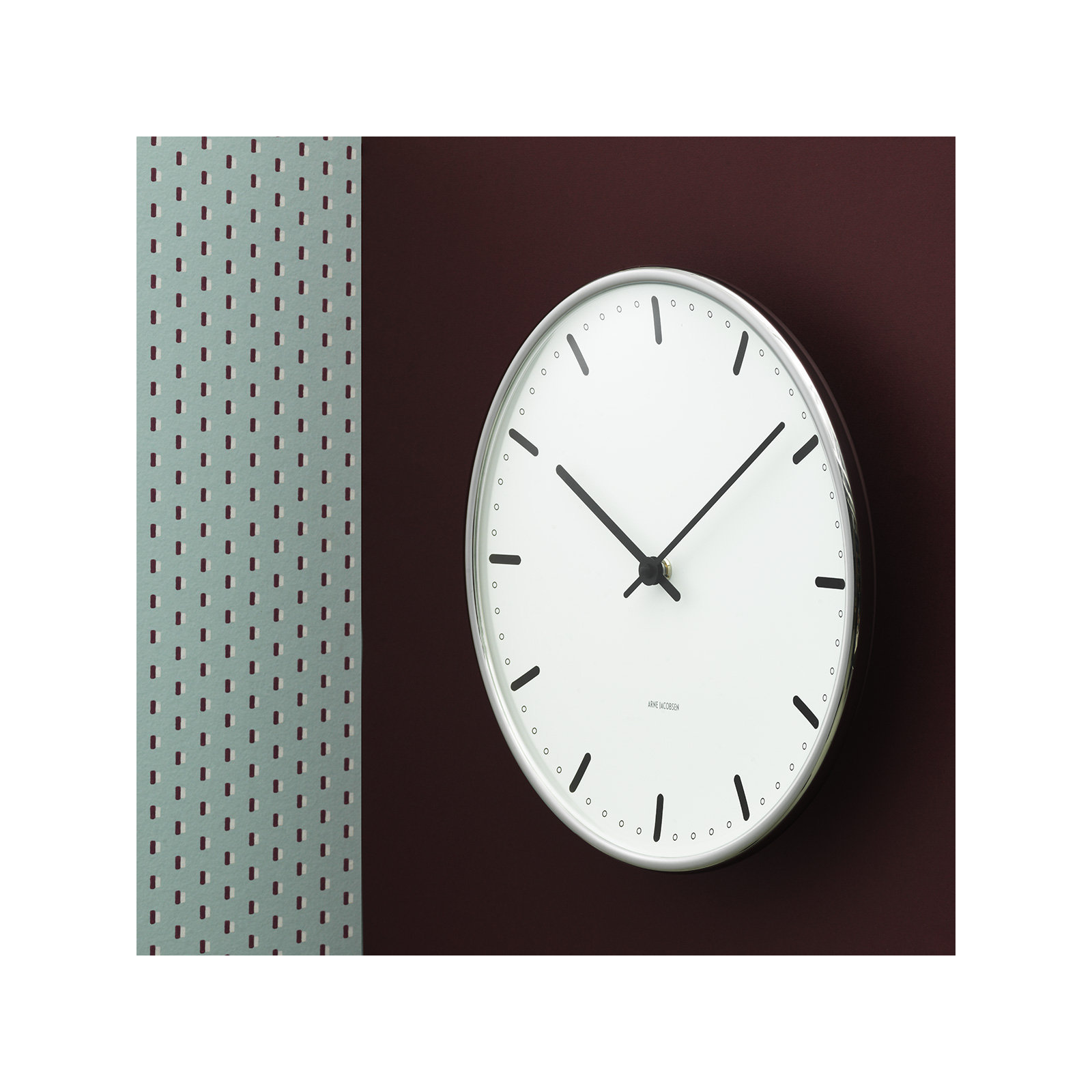 City Hall Metal Wall Clock, Small