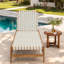 Méridiennes de patio réglables, chaise d'extérieur moderne en corde de bois d'acacia