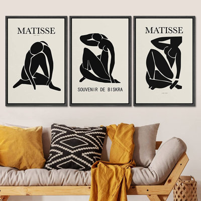 " Duotone Matisse Nude Dancer Portrait Trio " 3 - Pieces