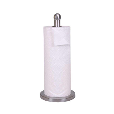 Porte-essuie-tout autoportant en acier inoxydable