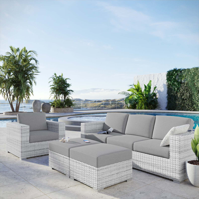 Ensemble de patio extérieur 4 pièces Convene, Gris