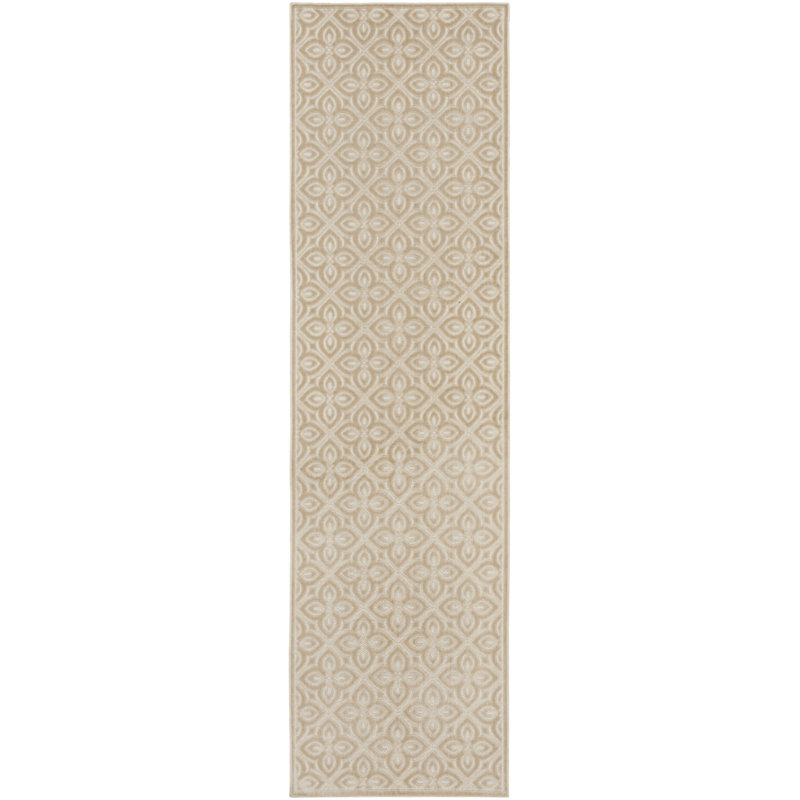 Tapis d'intérieur contemporain beige Xheva 2 pi x 6 pi, Tapis de couloir 2 pi x 6 pi