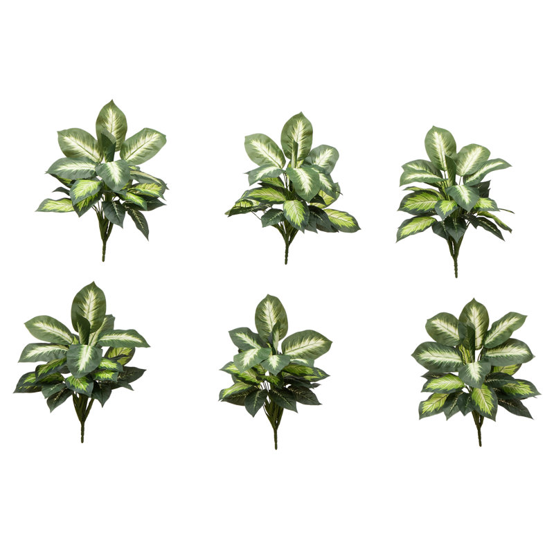 20 po Plante artificielle dorée de Dieffenbachia - ensemble de 6