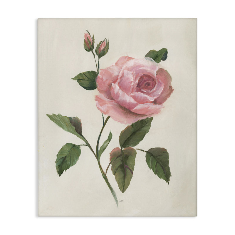 Art mural simple sur toile rose rose, design par Nan, H 30 po x l 24 po