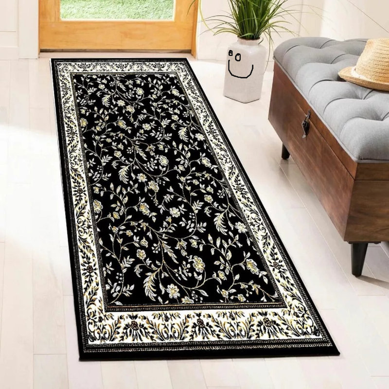 Floral Flatweave Area Rug, Rectangle  6'7" x 9'6"