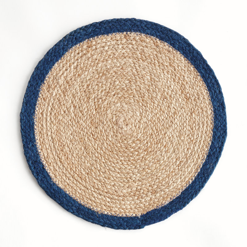 Napperon Tresse Artisan, Bleu / brun clair