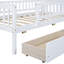 Lit de jour simple en bois avec rangement - blanc et tiroirs blancs multifonctionnels-390089385-390089383