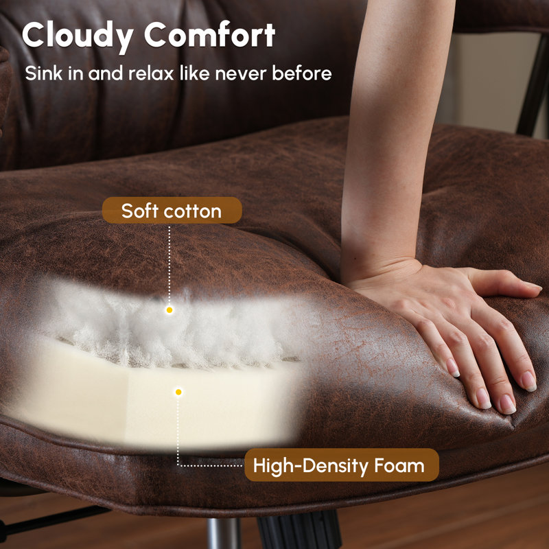 Chaise de bureau Schaffer, fauteuils de bureau ergonomiques grands et grands, fauteuil de direction à haut dossier réglable, fauteuil pivotant de soutien lombaire avec fonction berçante