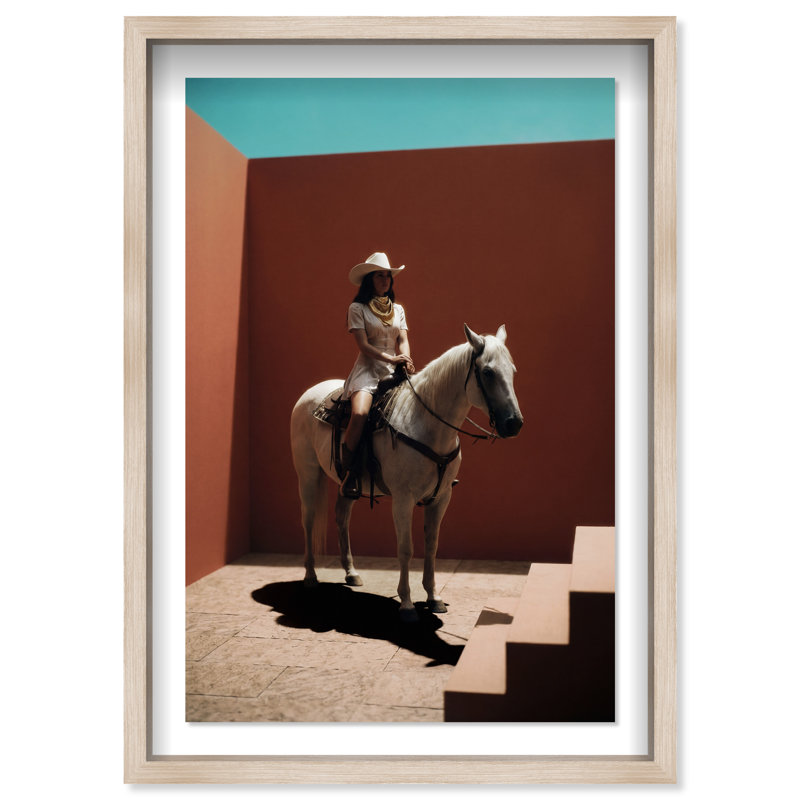 Cowgirl Surreal II Print by Oliver Gal, 11.5"H x 16.5"W, Natural Oak Shadowbox