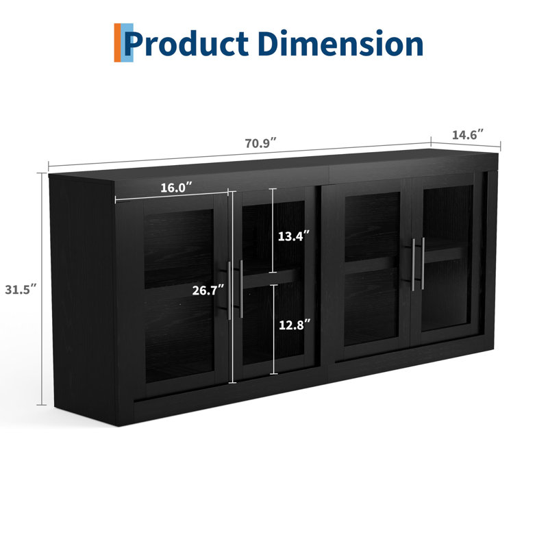 80cm Kitchen Pantry, Black