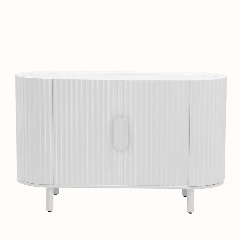 48" Console Table Entryway Sideboard for Hallway Living Room with Adjustable Shelves, White