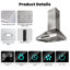 Hotte de cuisine murale 30 po, 900 pi³ / min, convertible au mur, en acier inoxydable, silencieuse, à 4 vitesses, avec contrôle tactile à 4 vitesses et panneau tactile avec lumières DEL-122445280