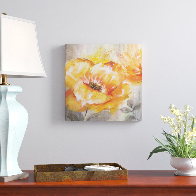 « orange broyage i »-reproduction d’huile sur toile tendue, H 16 po x l 16 po x P 1,5 po