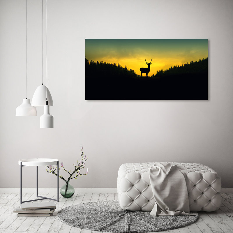Deer - No Frame Print on Glass, Canvas, 70cm H x 140cm W x 2cm D