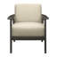 Chaise de salon en tissu texturé, brun, bois d'hévéa massif, gris antique, structure en bois rembourré brun à hauteur de bras de 24,25 po-2062338345