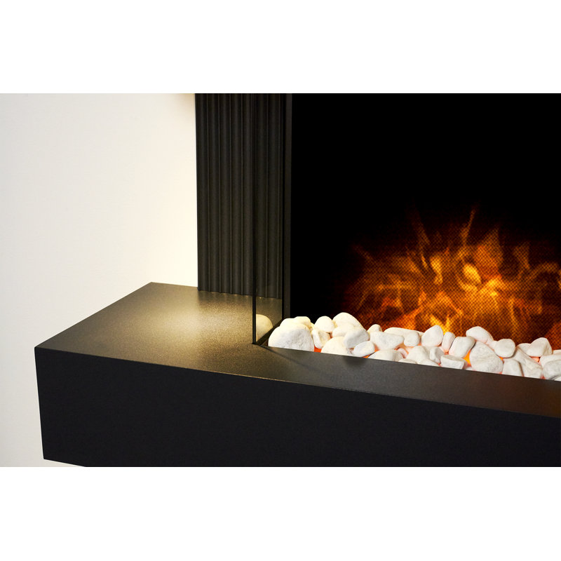 Manola Adam 100cm W Charcoal Grey Electric Fireplace with 6824 BTU