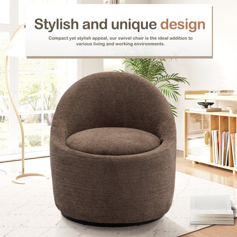 Upholstered Fabric Accent Chair, Brown
