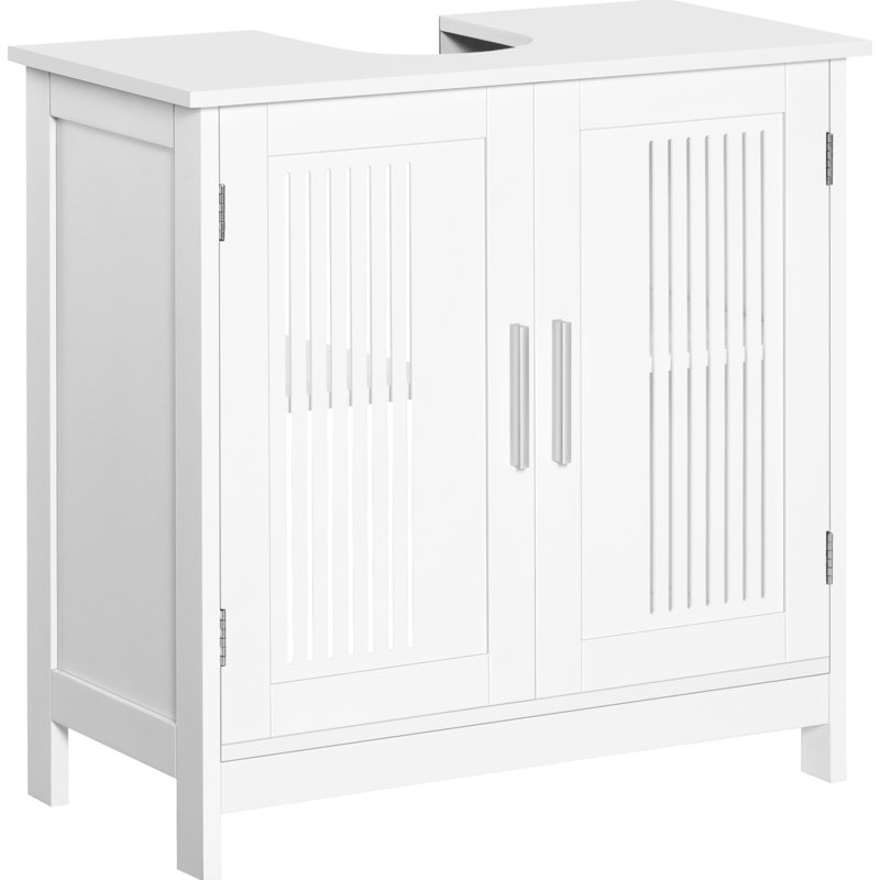 Armoire ajustable sous l'évier - 2 salles de bain blanches