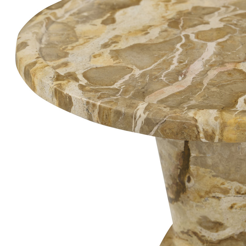 Table d'appoint ronde en marbre Zuria, Beige