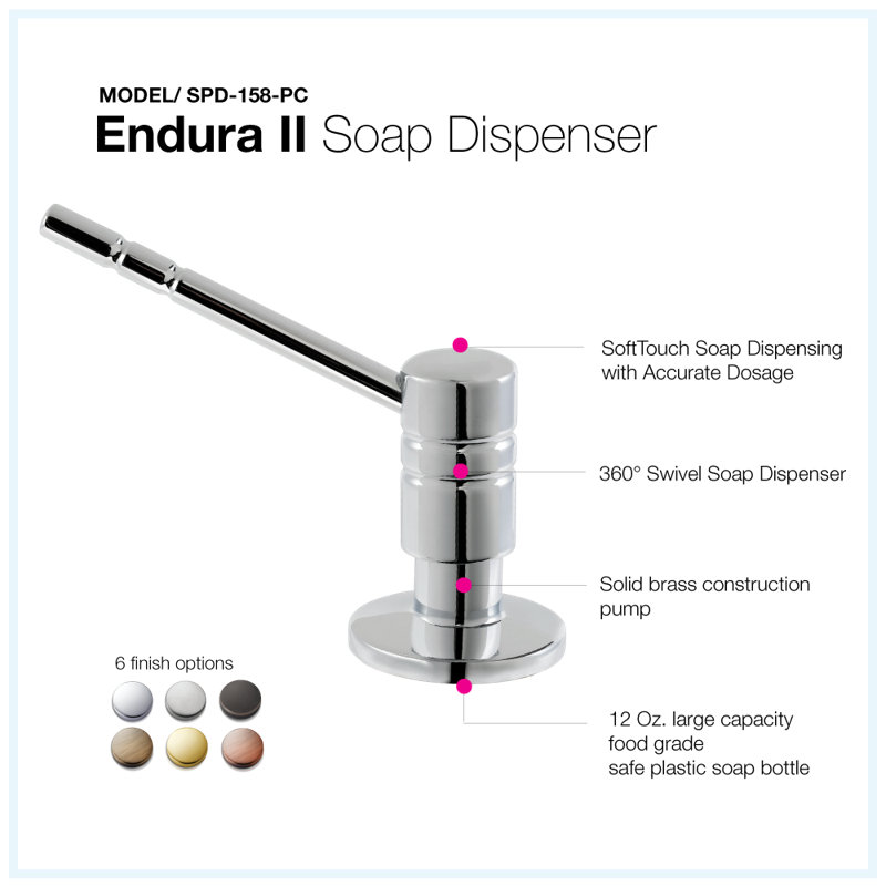 Distributeur de savon Endura II, Chrome poli