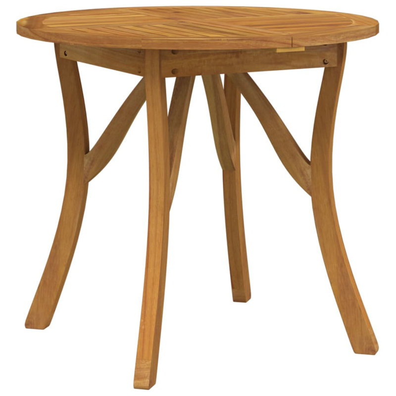 Cormarion Round Acacia Solid Wood Outdoor Dining Table, 75cm H x 85cm L x 85cm D