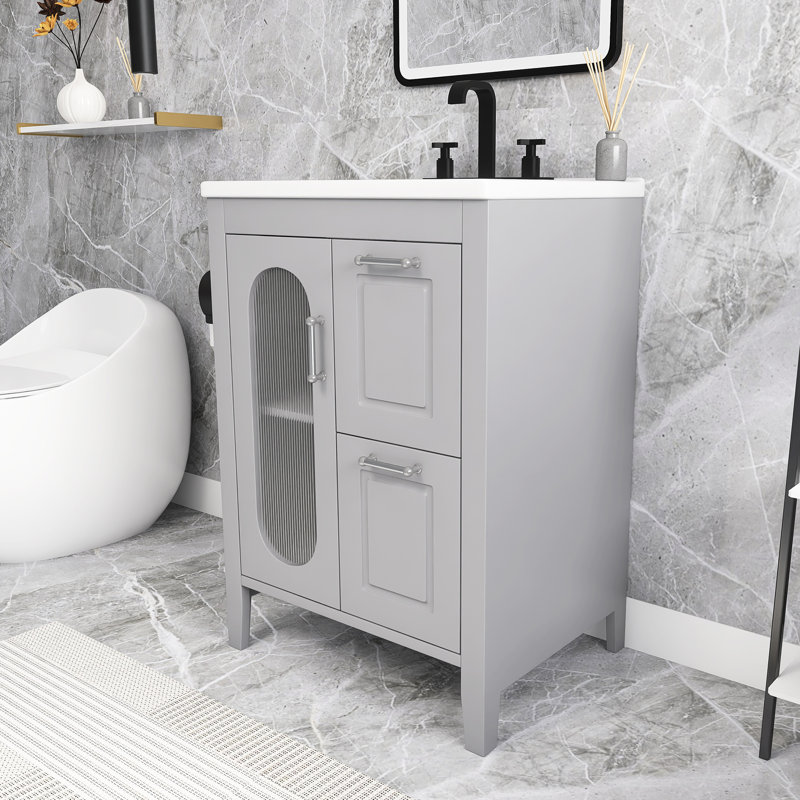 Meuble-lavabo simple 24 po avec plateau en céramique Minatare
