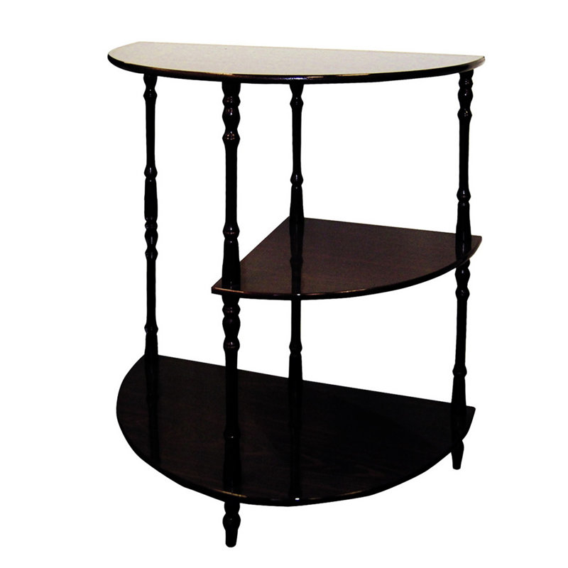 3-Tier End Table, Crescent Shape End Table